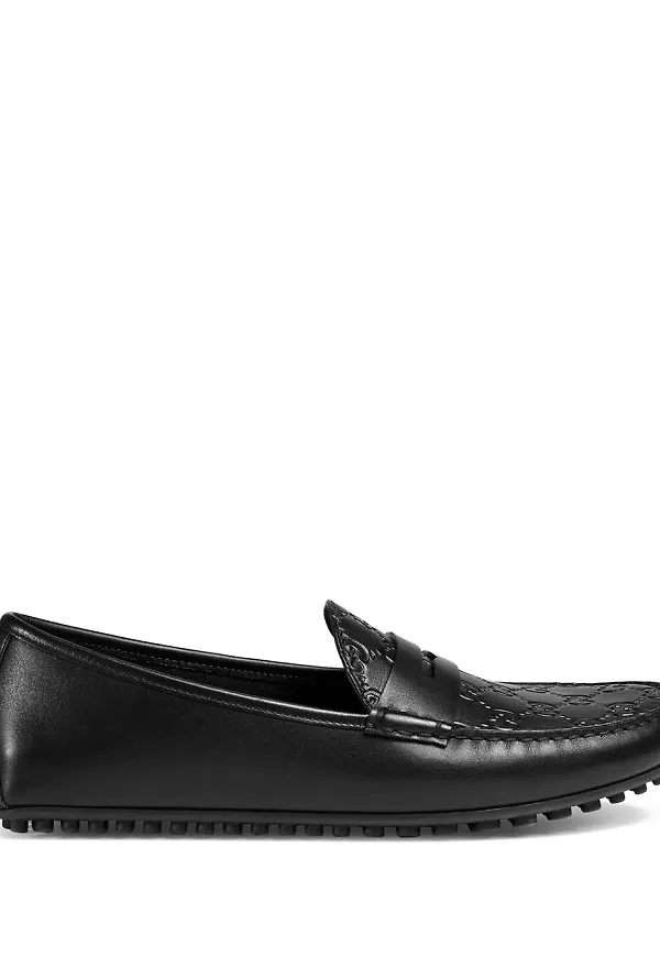 Gucci Gucci Signature driver shoes - Svart
