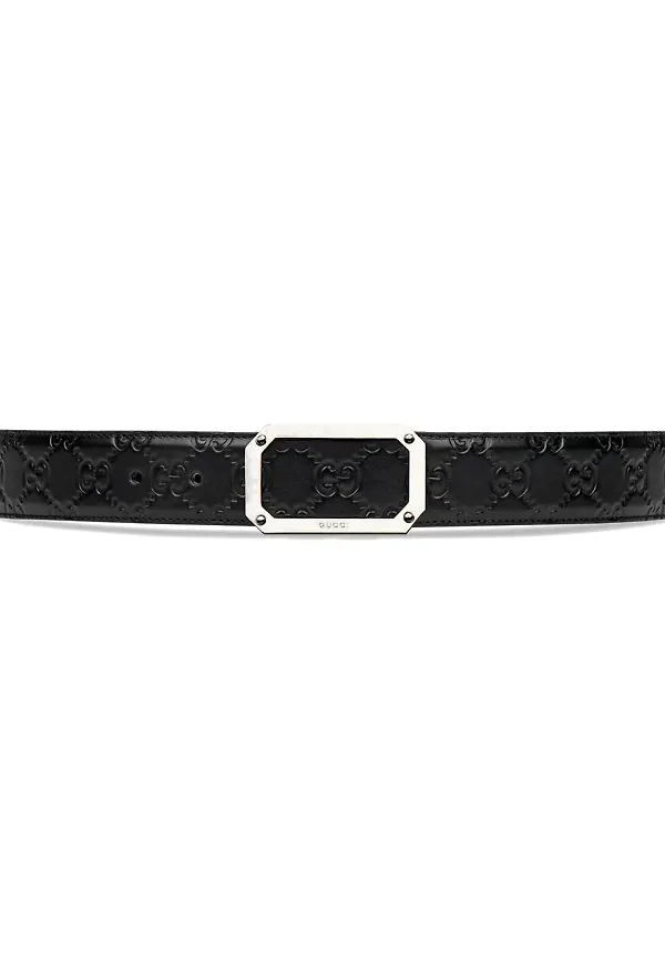 Gucci Gucci Signature läderbälte - Svart