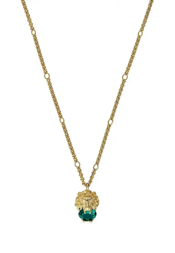 Gucci halsband med lejonhuvud - Guldfärgad