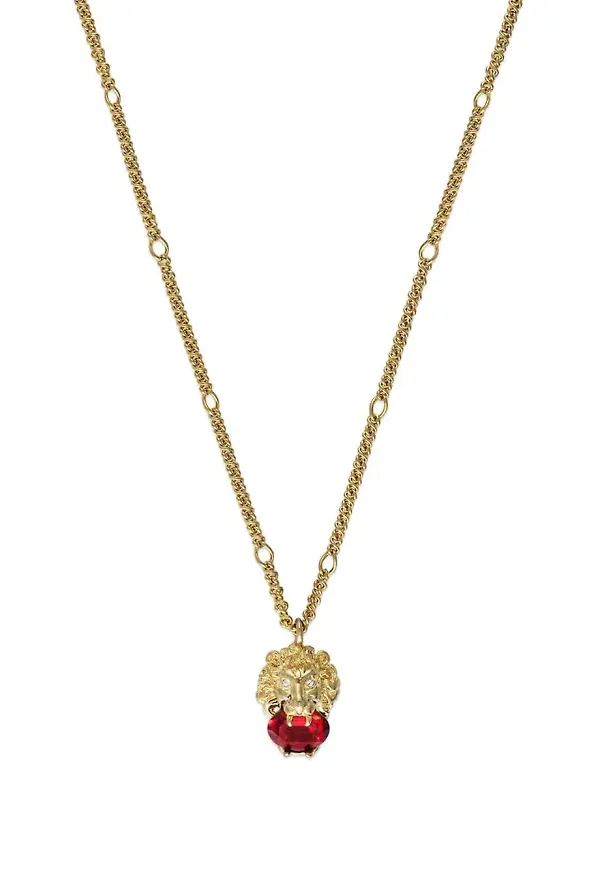 Gucci halsband med lejonhuvud - Guldfärgad