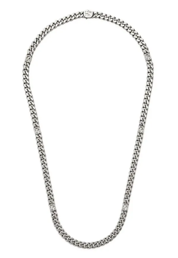 Gucci halsband med sammanlänkat G - Silverfärgad