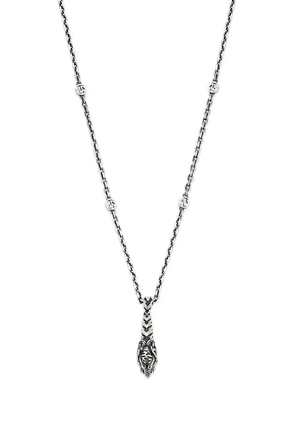 Gucci halsband med tigerhänge - Silverfärgad