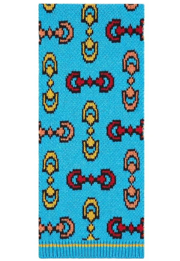 Gucci halsduk med bettdetalj - Blå