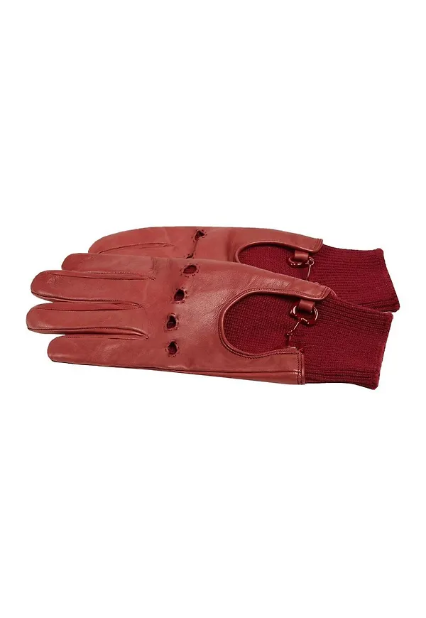 Gucci handskar med bettdetalj - Röd