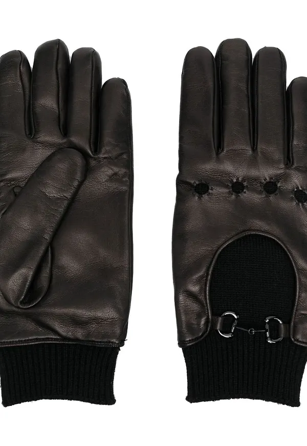 Gucci handskar med bettdetalj - Svart