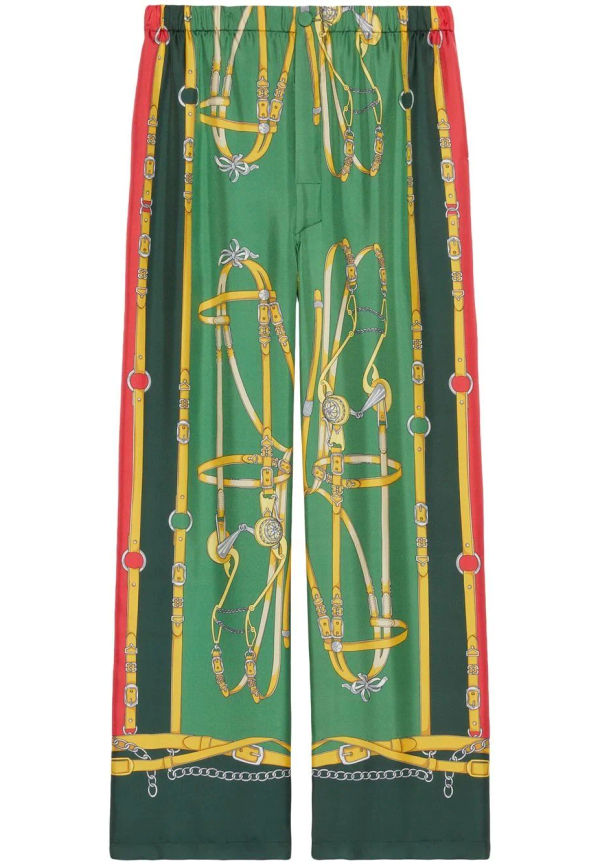 Gucci Harness and Double G-print trousers - Grön