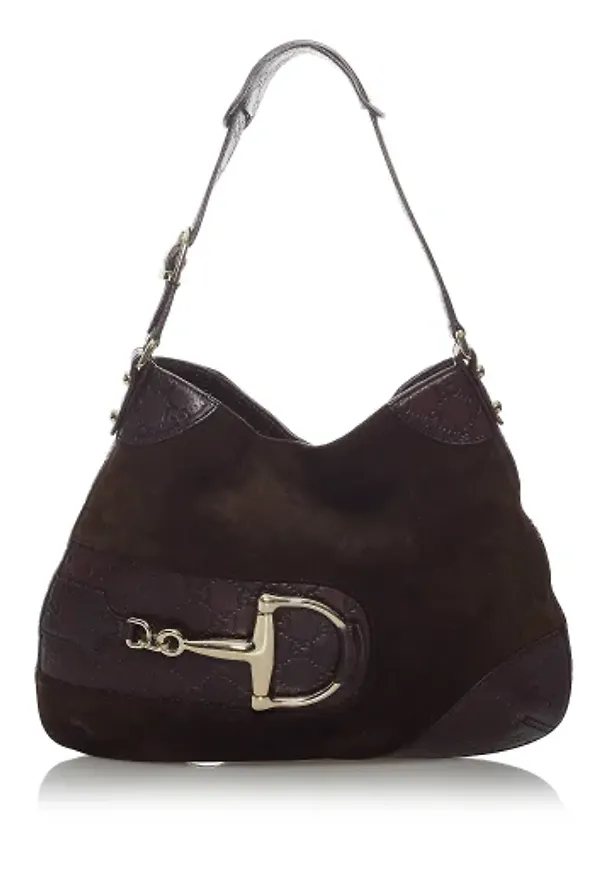 Gucci Hasler Suede Leather Hobo Bag