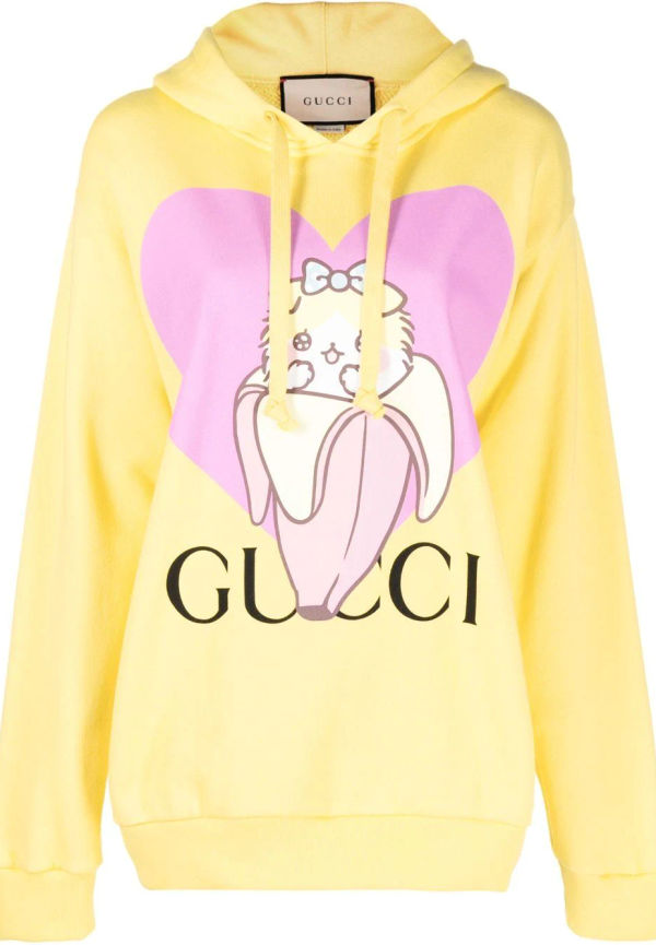 Gucci hoodie med dragsko - Gul
