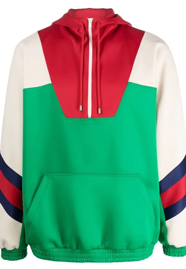 Gucci hoodie med färgblock - Röd