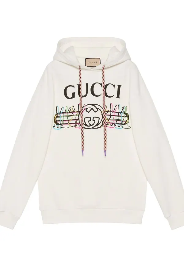 Gucci hoodie med logotyp - Vit