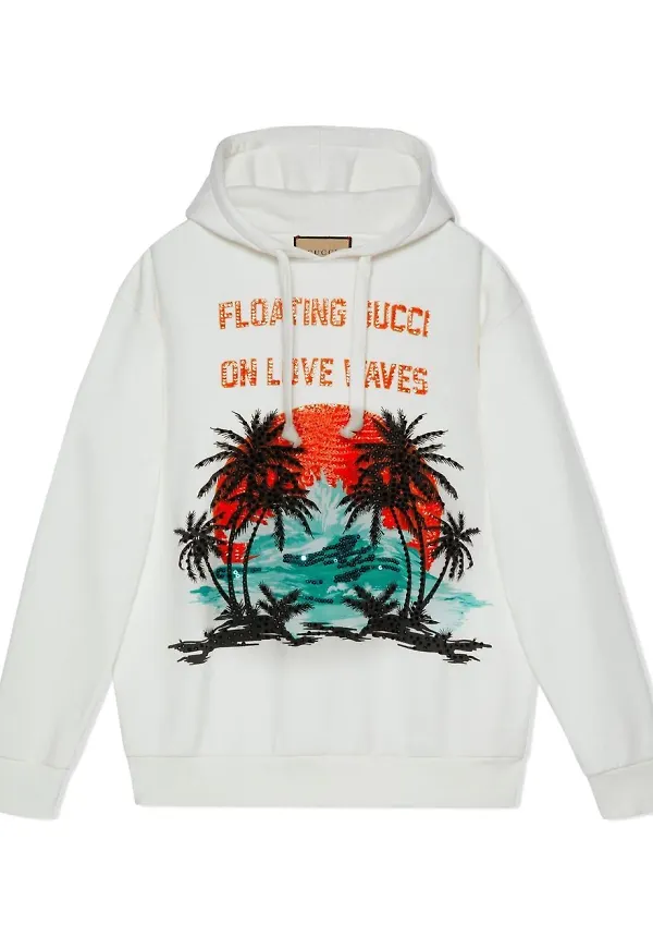 Gucci hoodie med strass - Vit