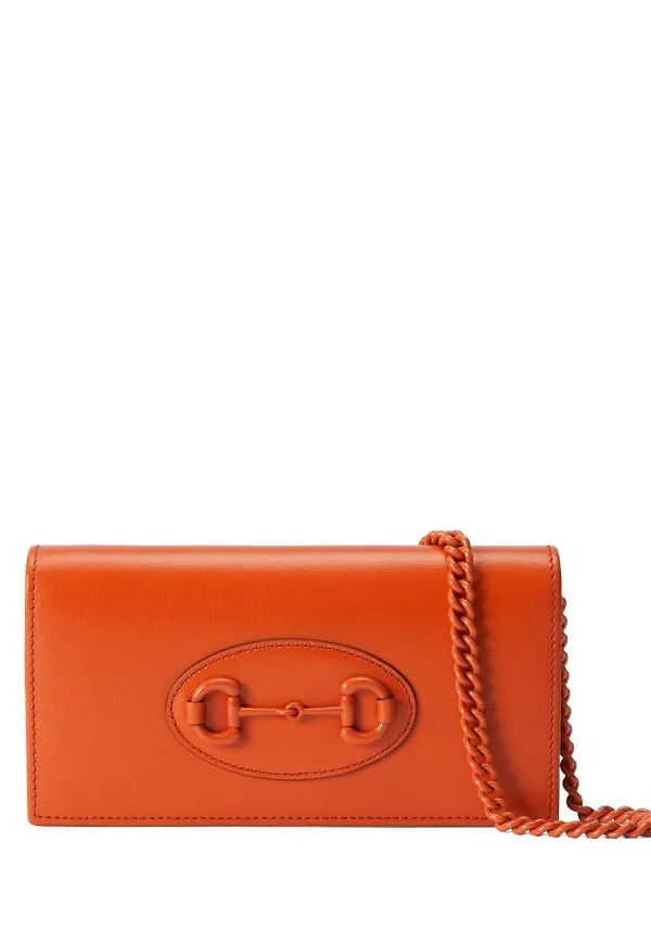 Gucci Horsebit 1955 plånbok med kedja - Orange