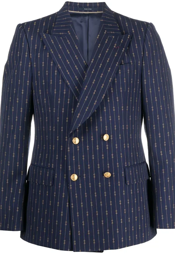Gucci Horsebit dubbelknäppt blazer - Blå