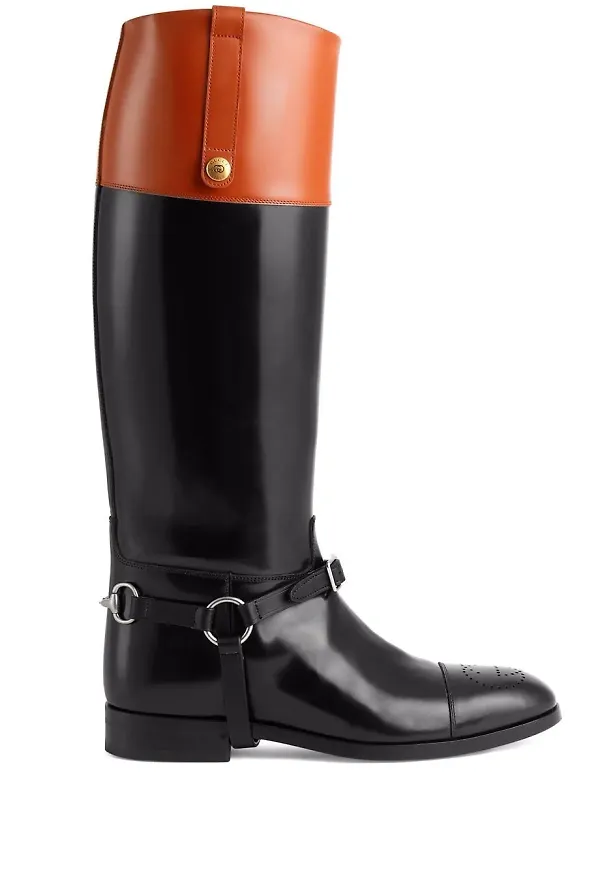 Gucci Horsebit knähöga stövlar 75 mm - Svart