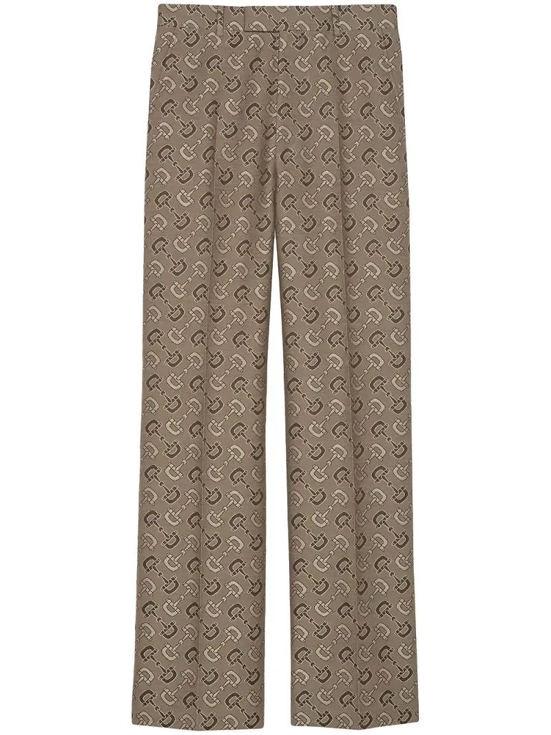 Gucci horsebit mönstrade byxor - Neutral