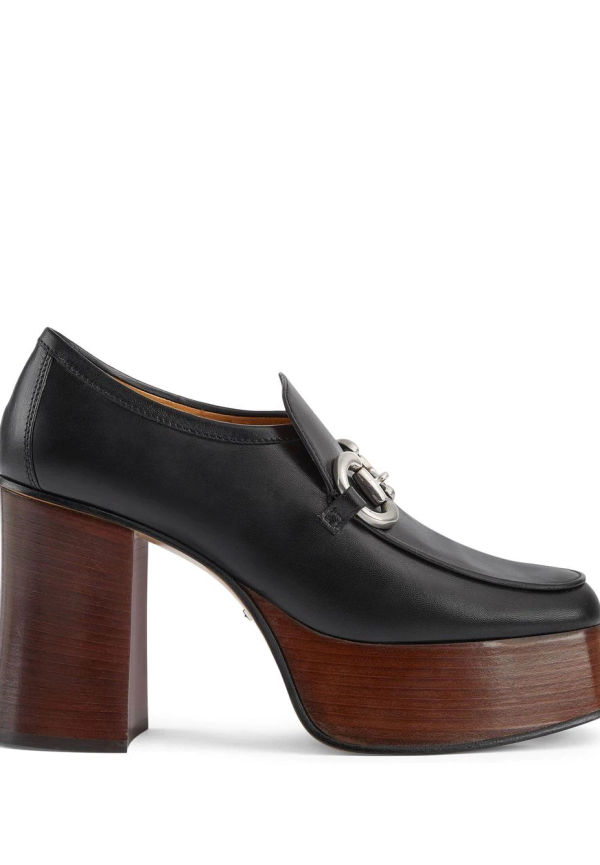 Gucci Horsebit platåloafers med spänne - Svart
