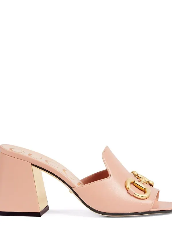 Gucci Horsebit slip on-sandaler - Rosa