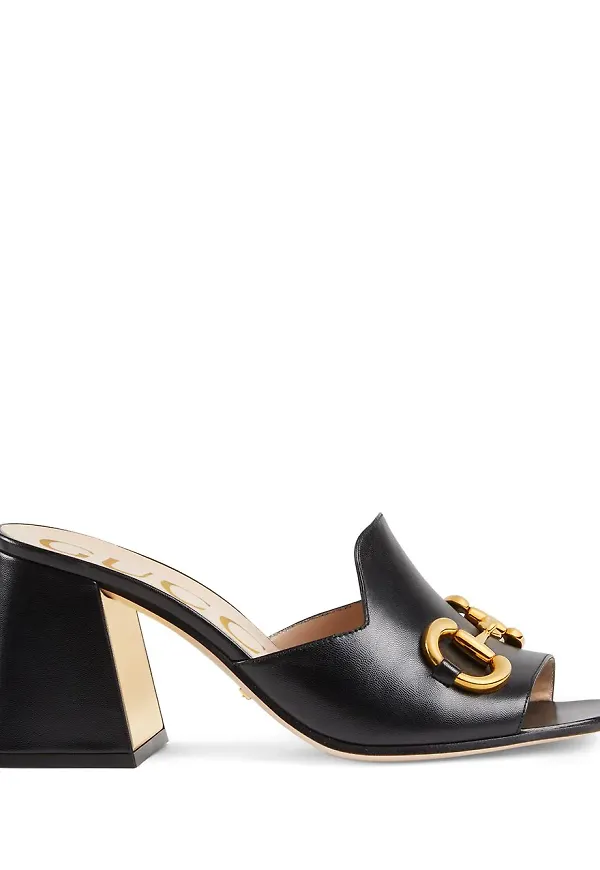 Gucci Horsebit slip on-sandaler - Svart