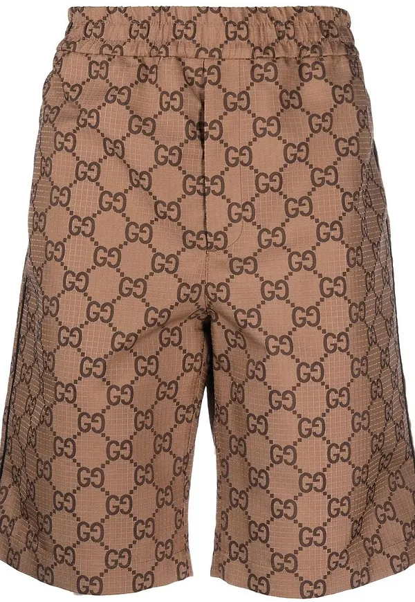 Gucci hundmönstrade shorts - Brun