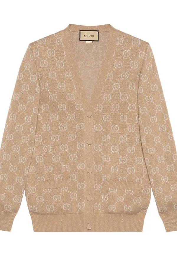 Gucci intarsiastickad kofta - Neutral