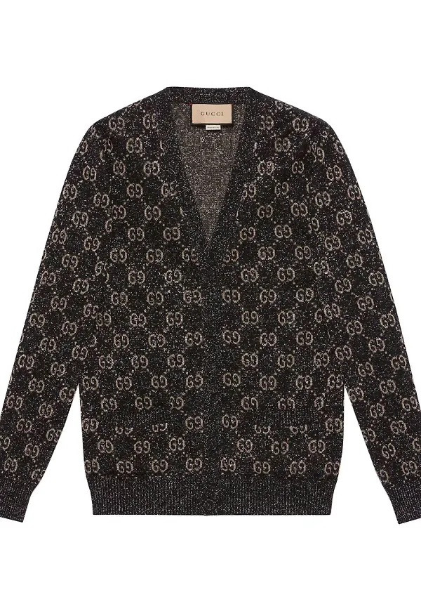 Gucci intarsiastickad kofta - Svart