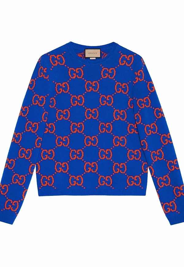 Gucci intarsiastickad tröja - Blå