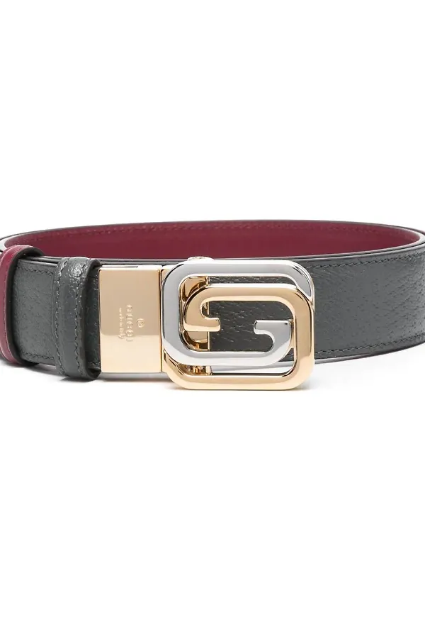 Gucci Interlocking G buckle belt - Grå