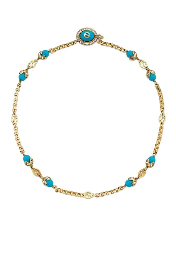 Gucci Interlocking G kedjehalsband - Guldfärgad