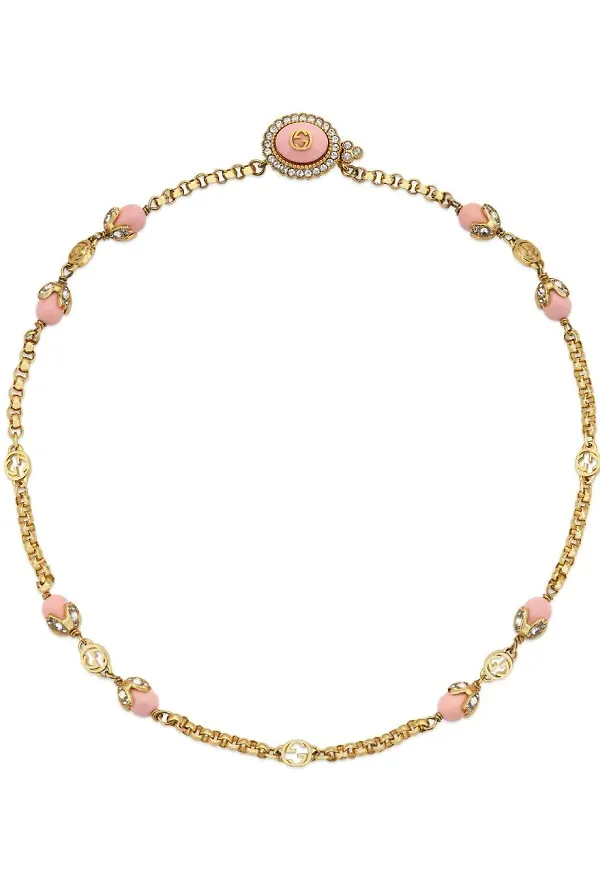 Gucci Interlocking G kedjehalsband - Guldfärgad