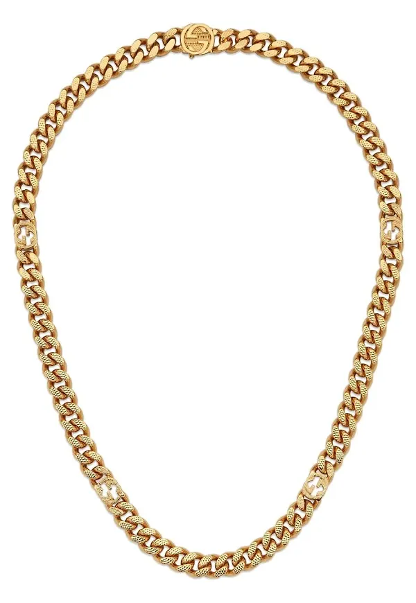 Gucci Interlocking G kedjehalsband - Guldfärgad