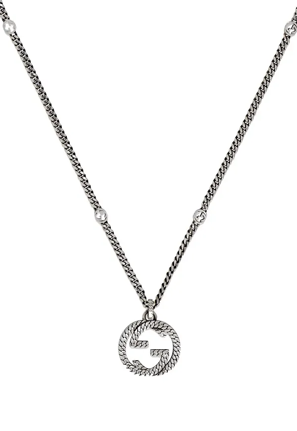 Gucci Interlocking G kedjehalsband - Silverfärgad