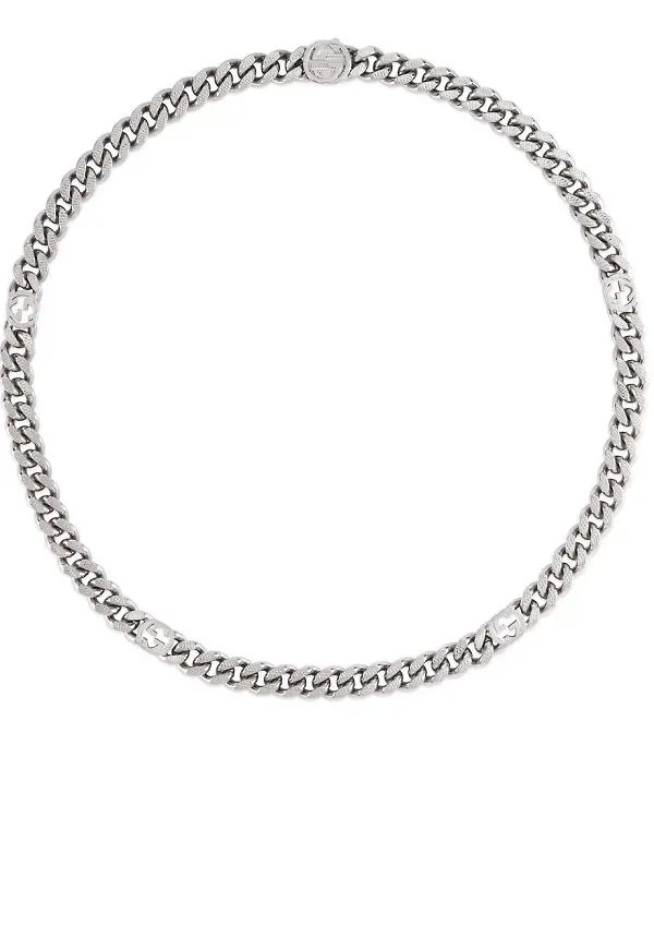 Gucci Interlocking G kedjehalsband - Silverfärgad