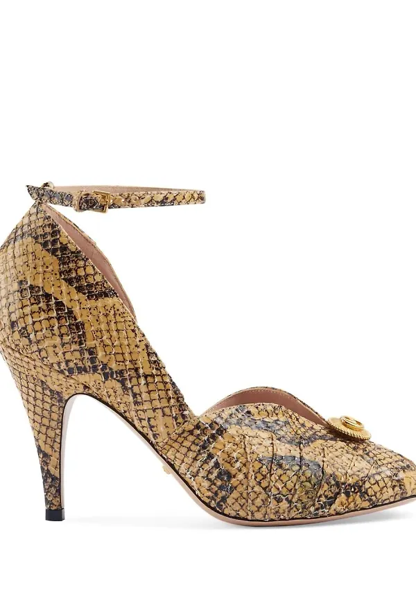 Gucci Interlocking G pumps med spänne - Gul