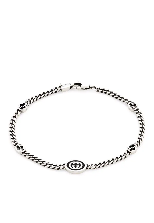 Gucci Interlocking G tunt armband - Silverfärgad