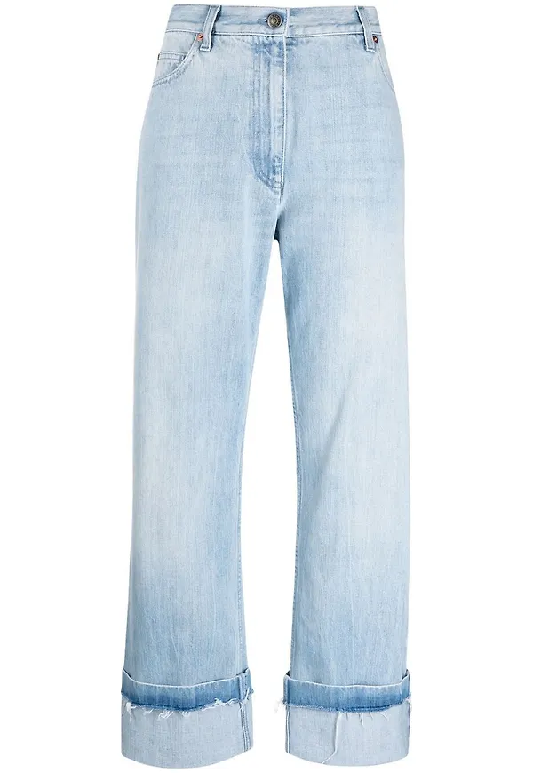 Gucci jeans med uppvikt fåll - Blå