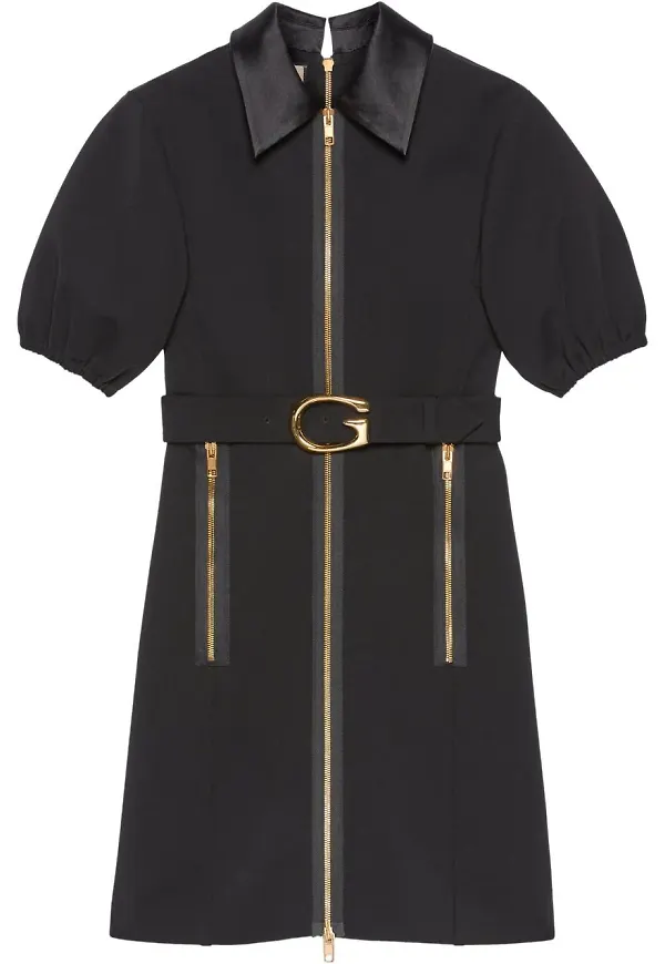 Gucci jerseyklänning med spänne - Svart