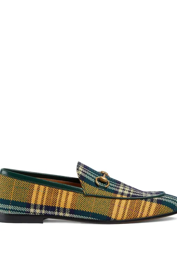 Gucci Jordaan skotskrutiga loafers - Blå