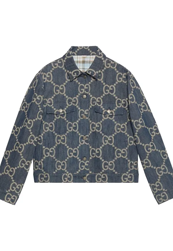 Gucci Jumbo GG jeansjacka - Blå