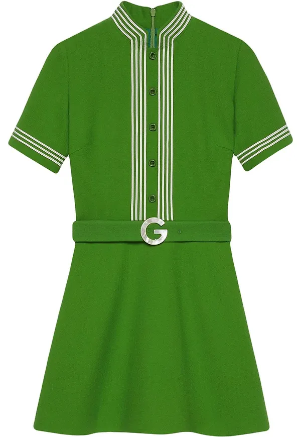 Gucci klänning med randig kant - Grön