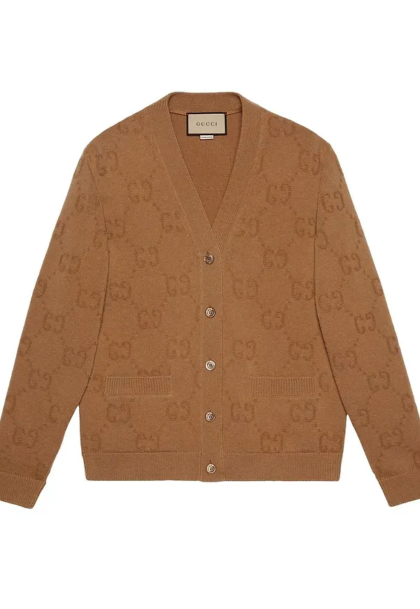 Gucci kofta med GG-motiv - Brun