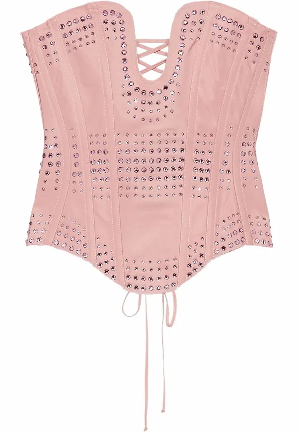 Gucci korsettopp med strass - Rosa