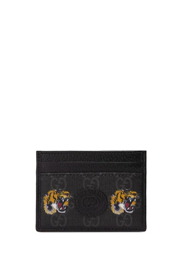 Gucci kortfodral med tigermotiv - Grå