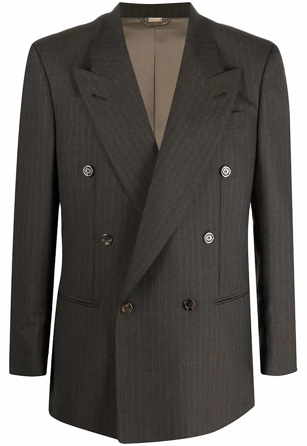 Gucci kritstrecksrandig blazer - Brun