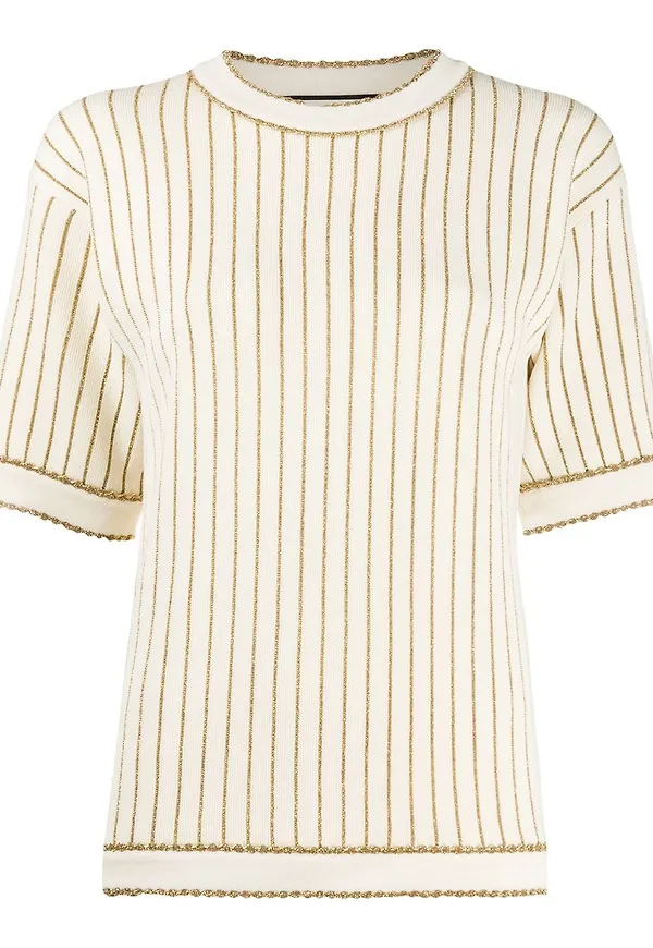 Gucci kritstrecksrandig stickad topp - Neutral
