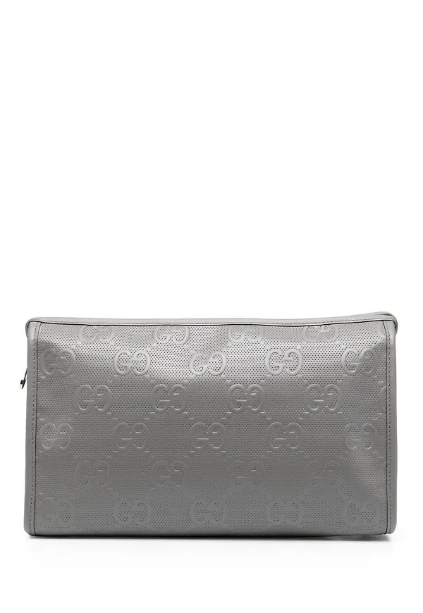 Gucci kuvertväska med präglat monogram - Grå