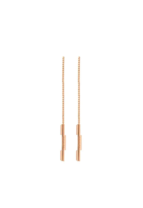 Gucci Link to Love örhängen i 18K roséguld - Rosa