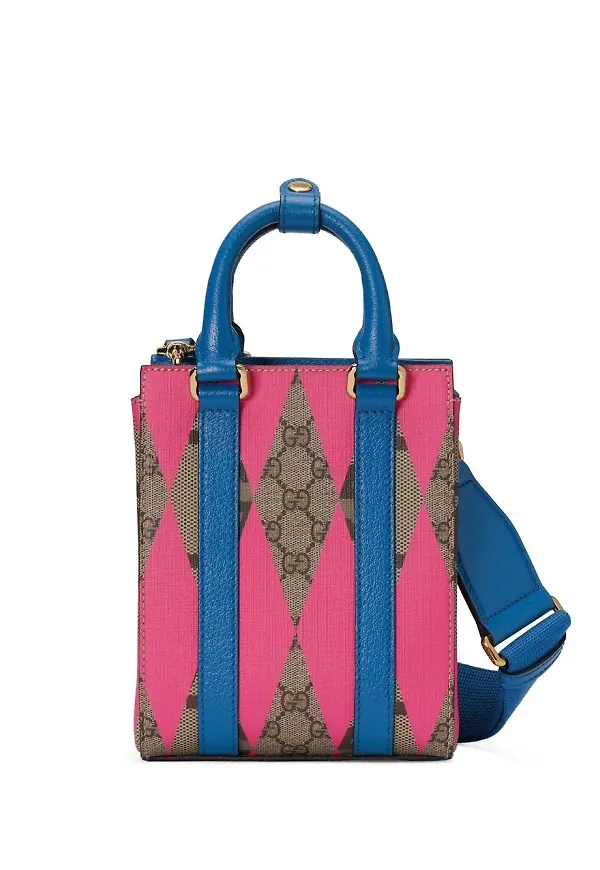 Gucci liten totebag med rombtryck - Rosa