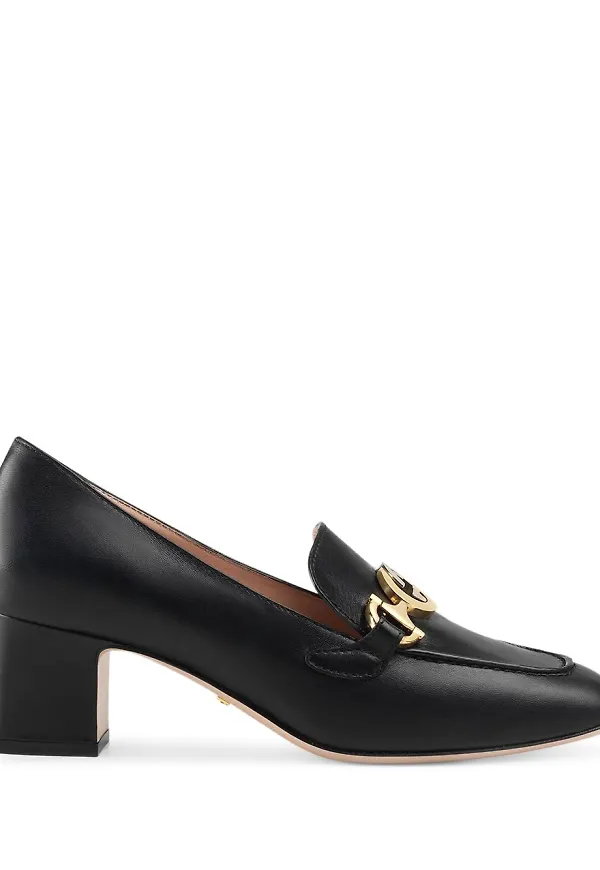 Gucci loafers med halvhög klack - Svart