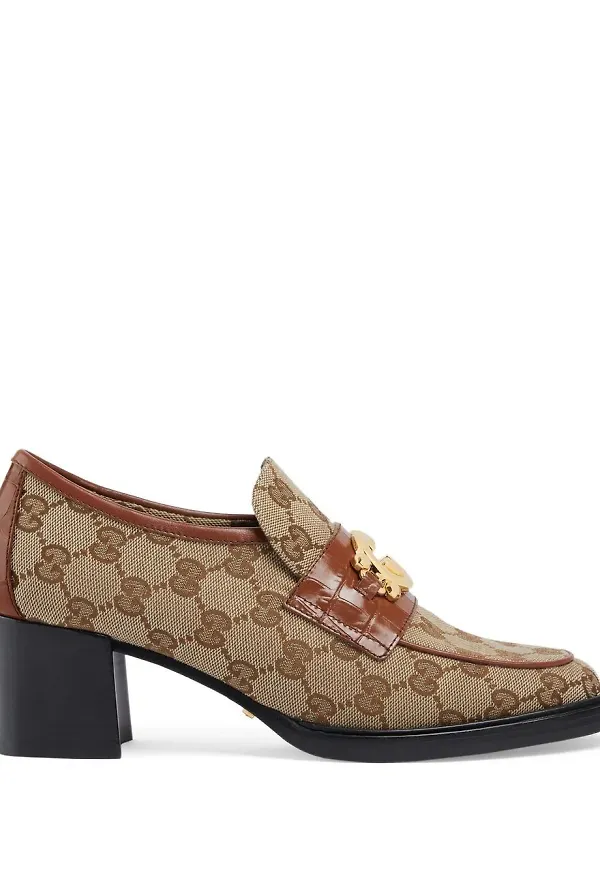 Gucci loafers med klack - Neutral