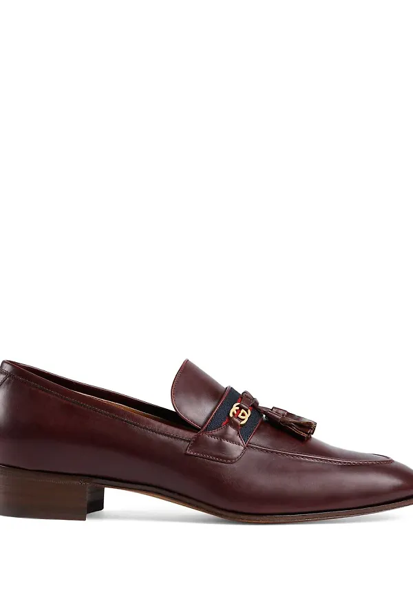 Gucci loafers med randdetalj - Brun
